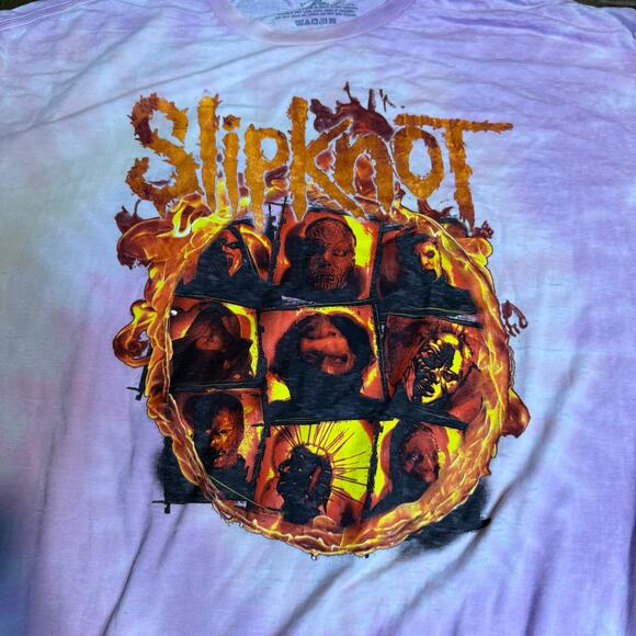 Slipknot Tie Dye Band Tee, Flame Faces Graphic, Unisex Size 3XL - Picture 2 of 4